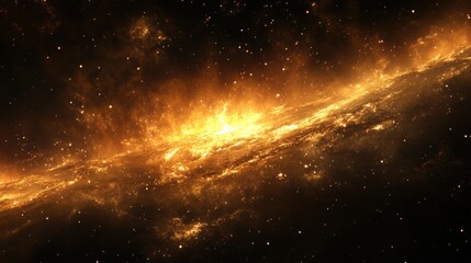 A celestial view of a vibrant galaxy with swirling clouds of gas and stars