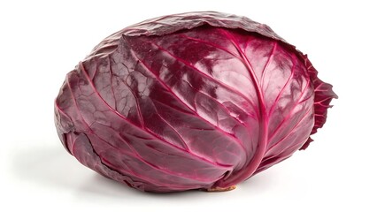 Whole red cabbage isolated on a white background