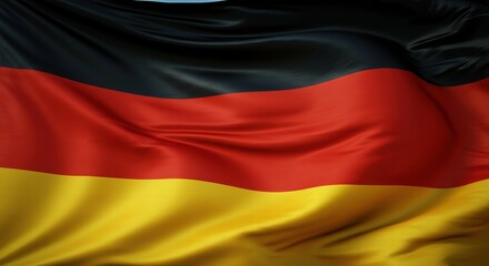 Naklejka premium German flag waving proudly in the wind, showcasing national colors