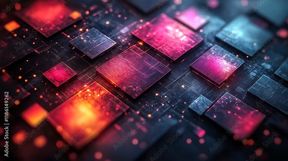 Poster abstract background with squares