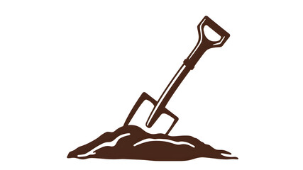 soil shovel logo icon on white background. Generative AI