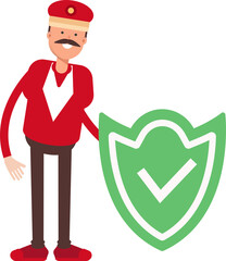 Train Operator Character and Check Mark Shield
