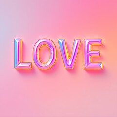 Shiny LOVE Text with Gradient Colors