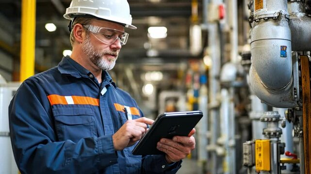 Engineers enhance industrial factory workflows using smart sensors to track energy consumption and automate maintenance scheduling.
