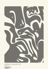 Retro black and white abstract pattern background, seamless abstract floral theme. Trendy bauhaus pattern op-art set