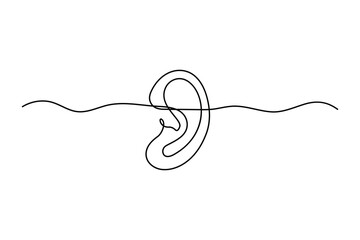 Obraz premium Simple illustration of human ear vector continuous single line art drawing 