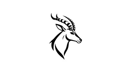 Naklejka premium Stylized gazelle icon on white background. Generative AI