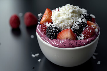 Acai Bowl with Fresh Berries and Coconut