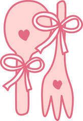 Spoon and folk pink bow and ribbon