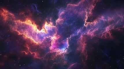 Obraz premium A Starry Night with Glowing Nebulae and Scattered Stars