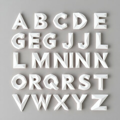 3d silver metal alphabet