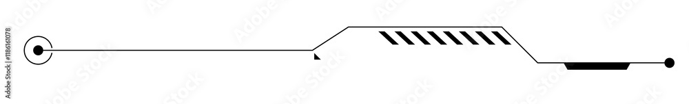 Poster digital technology style line and element on transparent background