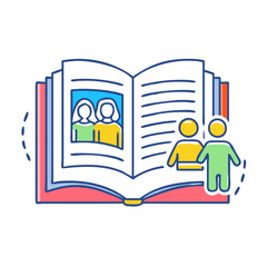 family storybook vector icon, family day vector illustration - simple illustration of family storybook perfect for logos, and family day-themed designs.