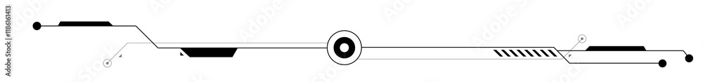 Poster digital technology style line and element on transparent background