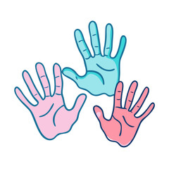 handprints of all family members vector icon, family day vector illustration - simple illustration of handprints of all family members perfect for logos, and family day-themed designs.