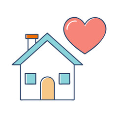 heart and home vector icon, family day vector illustration - simple illustration of heart and home perfect for logos, and family day-themed designs.