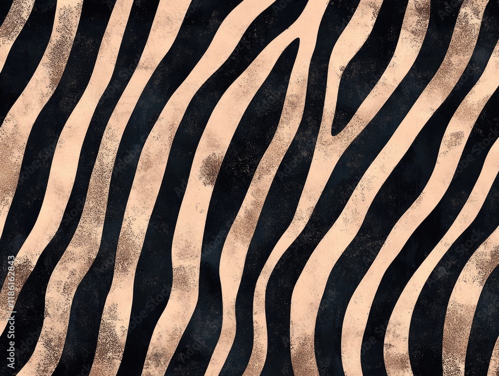 Poster a collection of black and white zebra stripes in an abstract pattern, suitable for various designs.