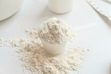 Protein Powder Scoop on White Background
