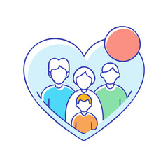 heart with generations vector icon, family day vector illustration - simple illustration of heart with generations perfect for logos, and family day-themed designs.