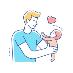 parent and baby vector icon, family day vector illustration - simple illustration of parent and baby perfect for logos, and family day-themed designs.
