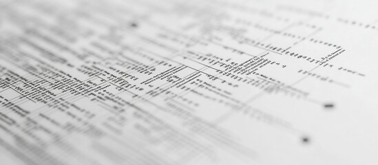 Close-up of detailed financial report or document.