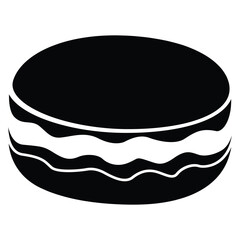 Fototapeta premium Macaron Cake Icon Isolated on White Background