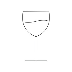 Drink in glass goblet icon drawing