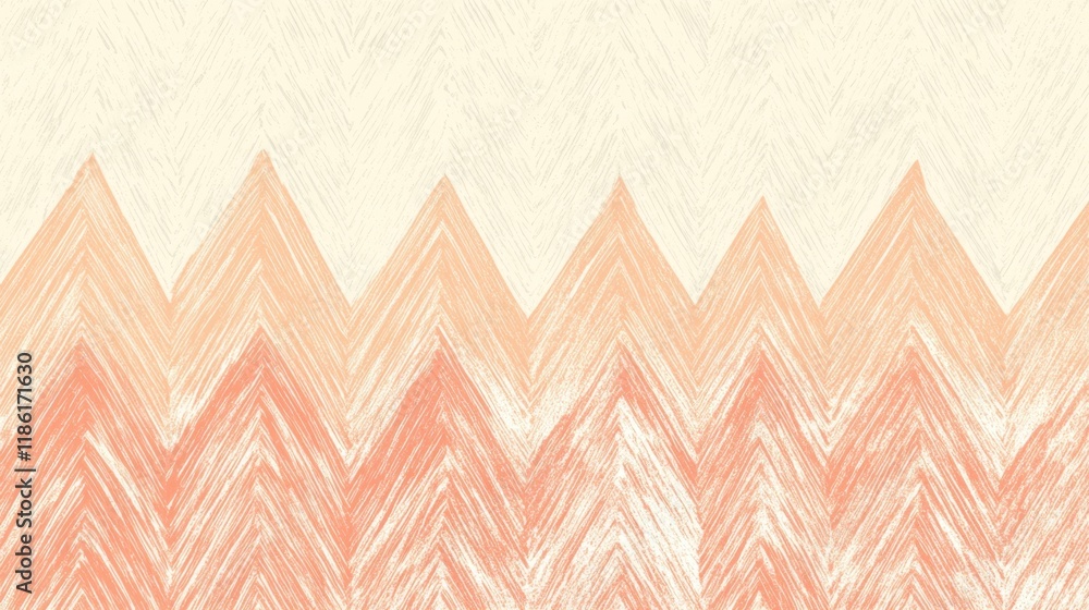 Aufkleber soft peach and cream abstract chevron pattern background design