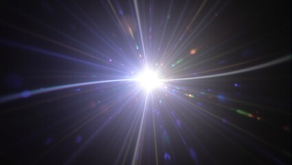 Obraz premium Vibrant light bursts from prism creating blurred shapes glowing halos and bokeh spots on dark canvas Surreal and mesmerizing
