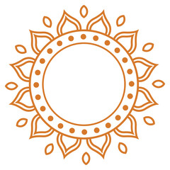 Indian Circle Ornaments  Isolated on White Background
