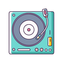 Obraz premium vinyl record player vector icon, national retro day vector illustration - simple illustration of vinyl record player perfect for logos, and national retro day vector-themed designs.
