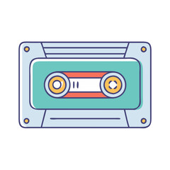 cassette tape vector icon, national retro day vector illustration - simple illustration of cassette tape perfect for logos, and national retro day vector-themed designs.