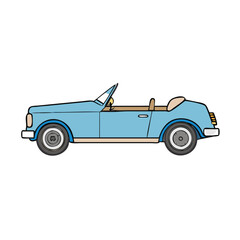 classic convertible car vector icon, national retro day vector illustration - simple illustration of classic convertible car perfect for logos, and national retro day vector-themed designs.