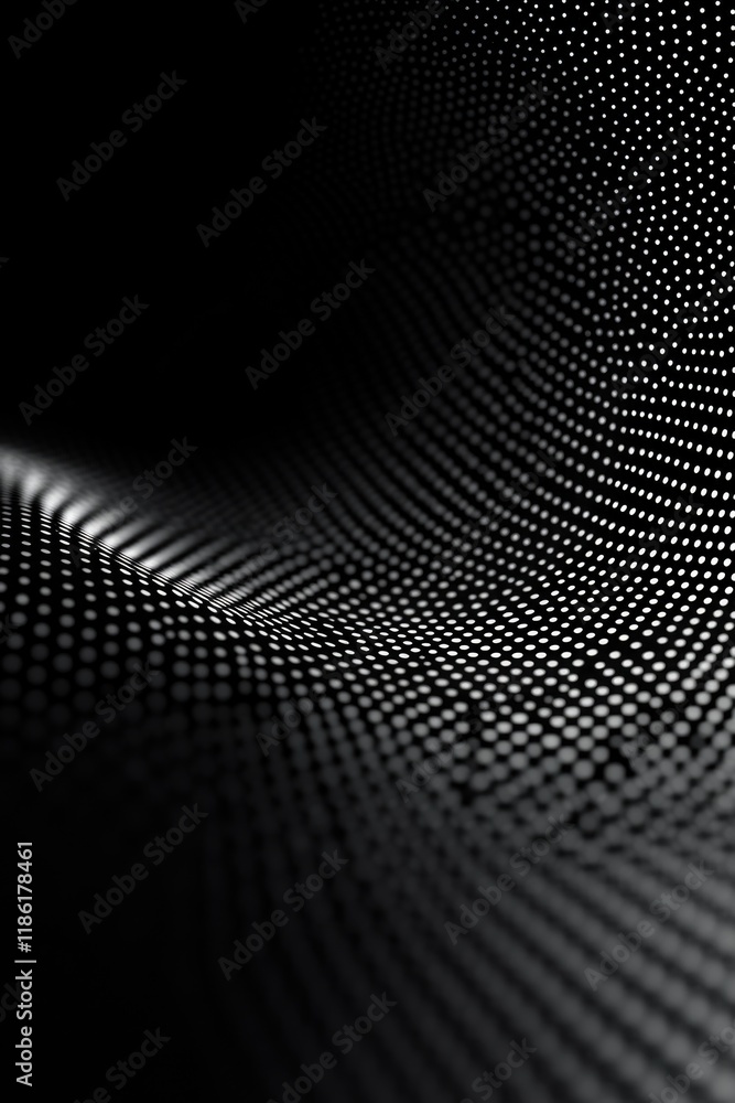Poster 3d rendering of abstract grid pattern with dark background, suitable for microstock usage.