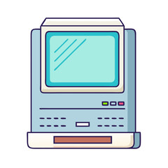 mac computer from the 80s vector icon, national retro day vector illustration - simple illustration of mac computer from the 80s perfect for logos, and national retro day vector-themed designs.