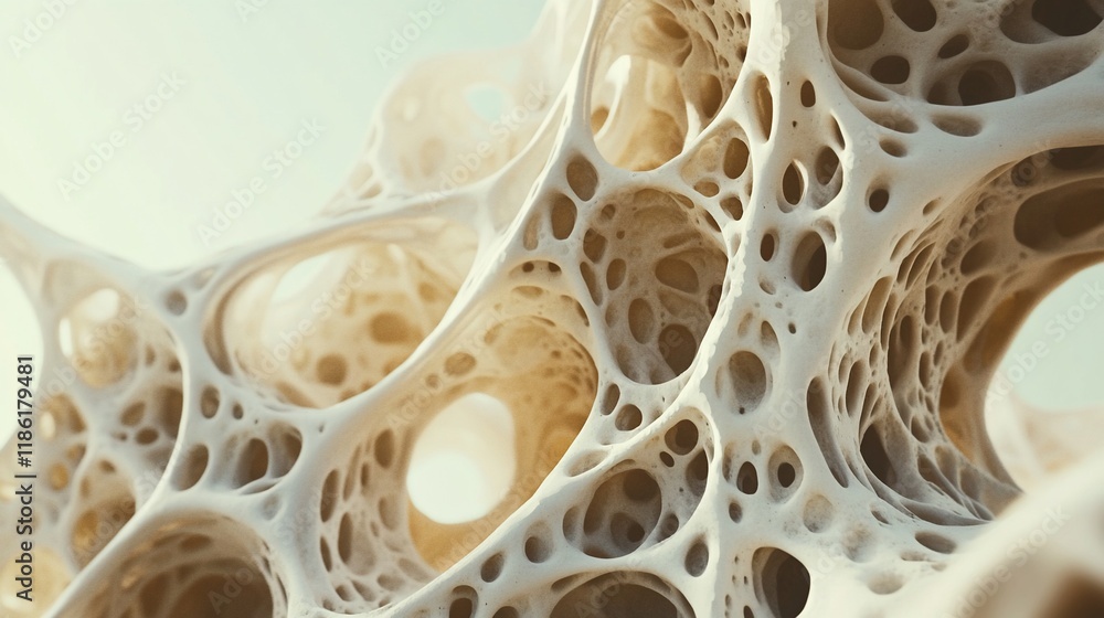Poster abstract 3d render: intricate bone-like structure