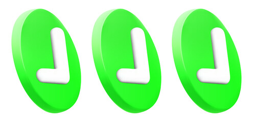 Frame vote. Done. Approvement selection. Set of check mark 3d. Correct. Button success. Rendering. Trendy icons. Symbol sign. Plastic 10 eps vector. Realistic tick. Ok. Verified. Textbox and checkbox