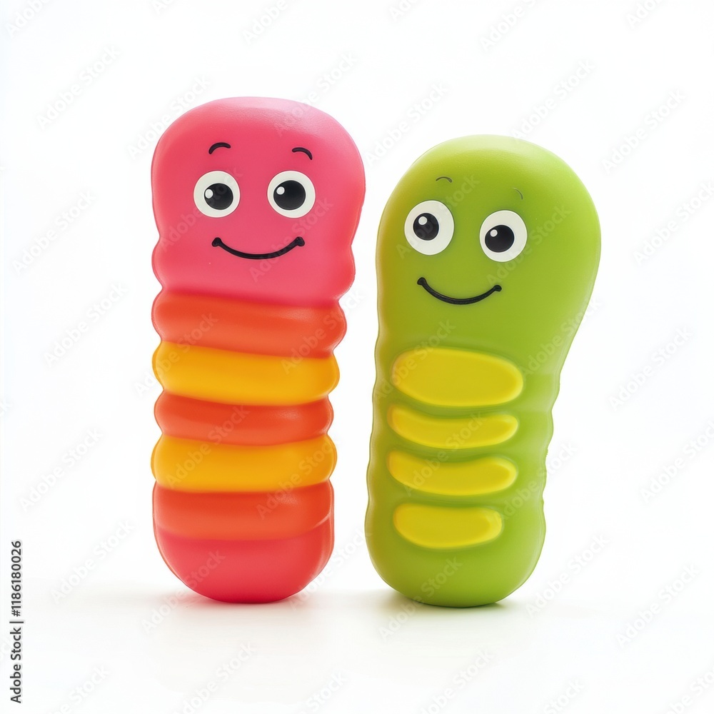 Aufkleber Bright and cheerful microbes with playful expressions bringing joy to any setting during the day. Generative AI