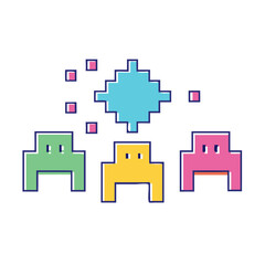 space invaders vector icon, national retro day vector illustration - simple illustration of space invaders perfect for logos, and national retro day vector-themed designs.