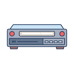 vhs player vector icon, national retro day vector illustration - simple illustration of vhs player perfect for logos, and national retro day vector-themed designs.