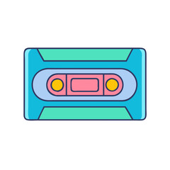 vhs tape vector icon, national retro day vector illustration - simple illustration of vhs tape perfect for logos, and national retro day vector-themed designs.