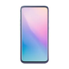 Sleek smartphone with vibrant gradient display and minimalistic design