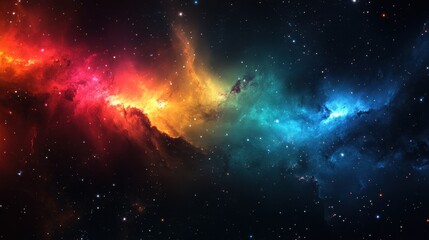 Obraz premium Cosmic Nebulas and Scattered Stars in Deep Space