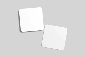 Blank Rounded Square Business Card Mockup with Grey Background 
