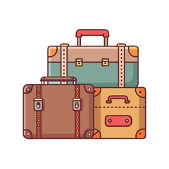 vintage suitcases vector icon, national retro day vector illustration - simple illustration of vintage suitcases perfect for logos, and national retro day vector-themed designs.
