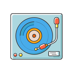 vinyl record player vector icon, national retro day vector illustration - simple illustration of vinyl record player perfect for logos, and national retro day vector-themed designs.