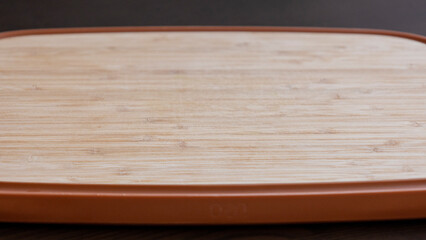 Empty Wooden Cutting Board Close-Up
