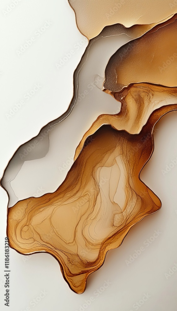 Poster abstract layers of beige, brown and gold textured background design element with copy space