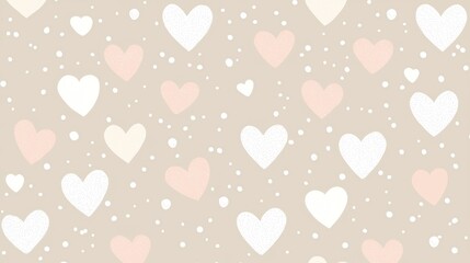 Pattern of hearts on a beige background.