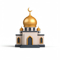 Cute small mosque illustration isolated on white background